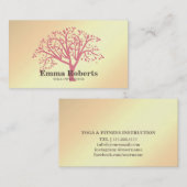 Elegant Yoga Instructor Roos Gold Tree Visitekaartje (Voorkant / Achterkant)