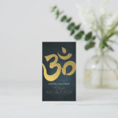 Elegant Yoga Instructor Studio Gold Foil om Symbol Visitekaartje (Staand voorkant)