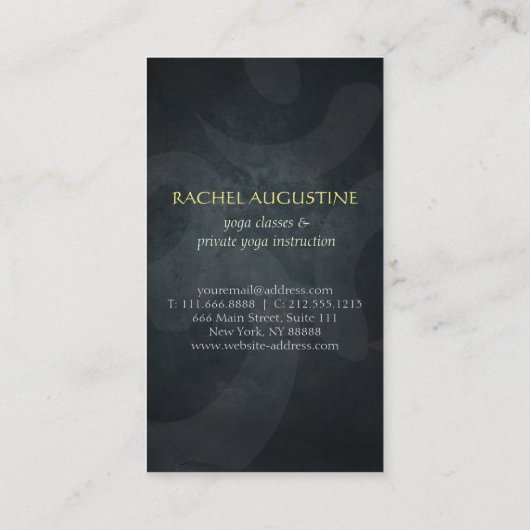 Elegant Yoga Instructor Studio Gold Foil om Symbol Visitekaartje (Achterkant)