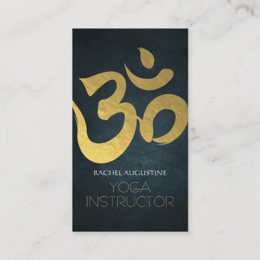 Elegant Yoga Instructor Studio Gold Foil om Symbol Visitekaartje (Voorkant)
