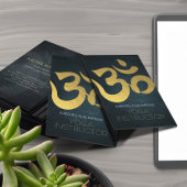 Elegant Yoga Instructor Studio Gold Foil om Symbol Visitekaartje