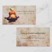 Elegant Yoga Instructor Sunset Waterverf Yoga Visitekaartje (Voorkant / Achterkant)