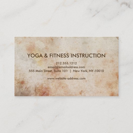 Elegant Yoga Instructor Sunset Waterverf Yoga Visitekaartje (Achterkant)