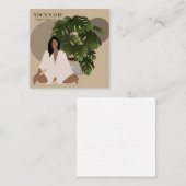 Elegant Yoga Instructor Vierkante Visitekaartje (Voorkant / Achterkant)