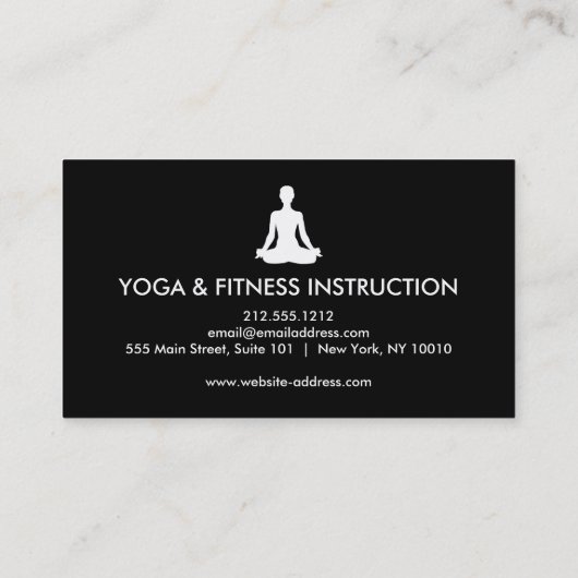 Elegant Yoga Instructor Visitekaartje (Achterkant)