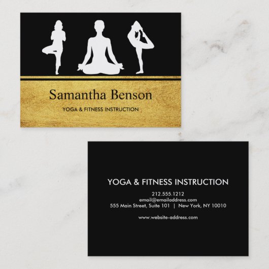Elegant Yoga Instructor Visitekaartje (Voorkant / Achterkant)