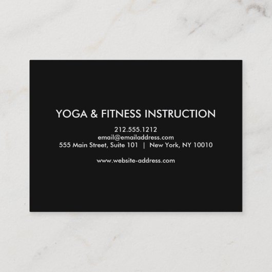Elegant Yoga Instructor Visitekaartje (Achterkant)