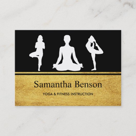 Elegant Yoga Instructor Visitekaartje (Voorkant)