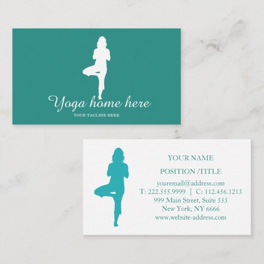 Elegant Yoga Instructor Visitekaartje (Voorkant / Achterkant)