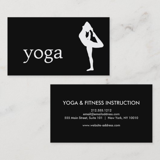 Elegant Yoga Instructor Visitekaartje (Voorkant / Achterkant)