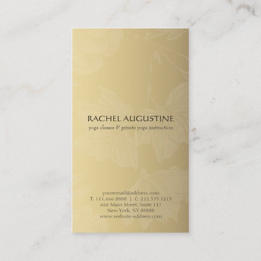 Elegant YOGA Instructor White Gold Floral Mandala Visitekaartje (Achterkant)