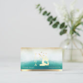 Elegant Yoga Instructor Women Silhouette Visitekaartje (Staand voorkant)