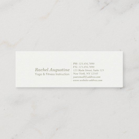 Elegant YOGA Meditation Instructor Mandala Floral Mini Visitekaartje (Achterkant)