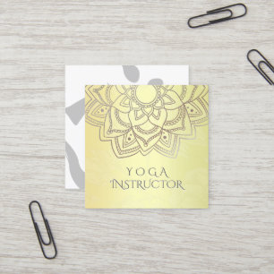 Elegant YOGA Meditation Instructor Mandala Floral Vierkante Visitekaartje