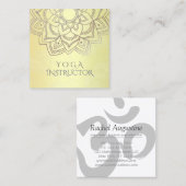 Elegant YOGA Meditation Instructor Mandala Floral Vierkante Visitekaartje (Voorkant / Achterkant)