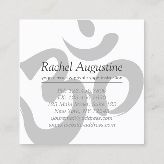 Elegant YOGA Meditation Instructor Mandala Floral Vierkante Visitekaartje (Achterkant)