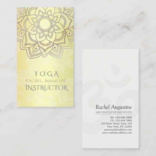 Elegant YOGA Meditation Instructor Mandala Floral Visitekaartje (Voorkant / Achterkant)