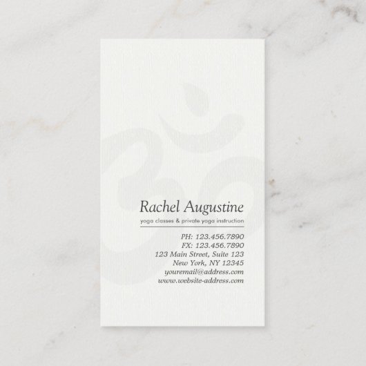 Elegant YOGA Meditation Instructor Mandala Floral Visitekaartje (Achterkant)