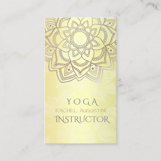 Elegant YOGA Meditation Instructor Mandala Floral Visitekaartje (Voorkant)