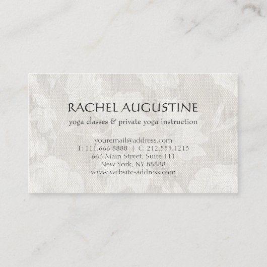 Elegant YOGA Meditation Instructor Mandala Floral Visitekaartje (Achterkant)