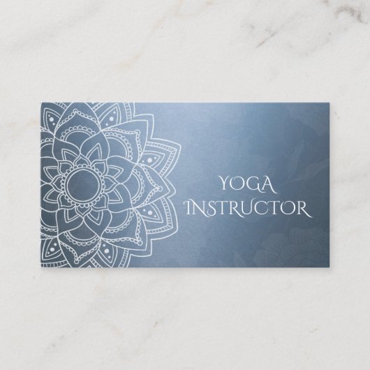 Elegant YOGA Meditation Instructor Mandala Floral Visitekaartje (Voorkant)