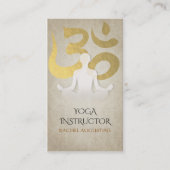 Elegant Yoga Meditation Pose Gold Foil om Symbol Visitekaartje (Voorkant)