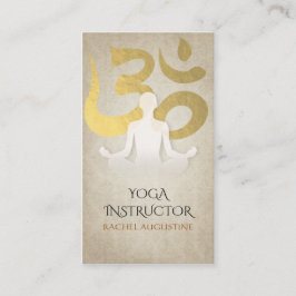 Elegant Yoga Meditation Pose Gold Foil om Symbol Visitekaartje