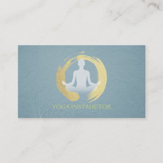 Elegant Yoga Meditation Pose Gold Foil ZEN Symbol Visitekaartje (Voorkant)
