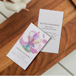 Elegant Yoga Meditation Pose Om Symbol Waterverf Visitekaartje