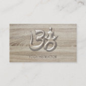 Elegant Yoga Meditation Pose Wooden om Symbol Visitekaartje (Voorkant)