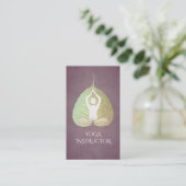 Elegant Yoga Meditation Posture met Bodhi Leaf Visitekaartje (Staand voorkant)