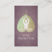 Elegant Yoga Meditation Posture met Bodhi Leaf Visitekaartje (Voorkant)