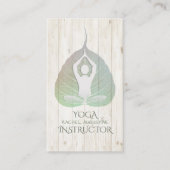 Elegant Yoga Meditation Posture met Bodhi Leaf Visitekaartje (Voorkant)