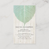 Elegant Yoga Meditation Posture met Bodhi Leaf Visitekaartje (Achterkant)