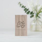 Elegant Yoga Om Symbol Carving Words in Wood Visitekaartje (Staand voorkant)