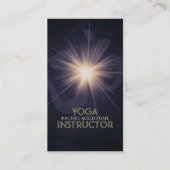 Elegant Yoga OM-symbool en zuiver donkerlicht Visitekaartje (Voorkant)