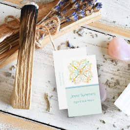 Elegant Yoga Reiki Healer Gold Mandala Flower Visitekaartje