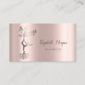 Elegant Yoga Roos Gold Tree Women Silhouette Visitekaartje (Voorkant)