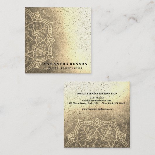 Elegant Yoga Vierkante Visitekaartje (Voorkant / Achterkant)