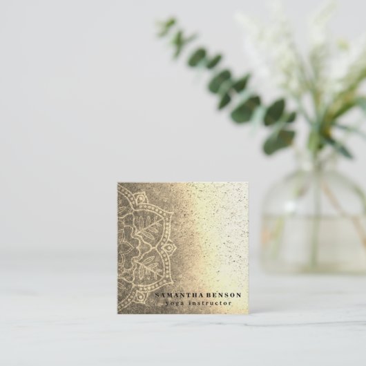 Elegant Yoga Vierkante Visitekaartje (Staand voorkant)