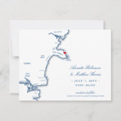 Elegant York Maine Bestemming Bruiloft Save The Date (Voorkant)