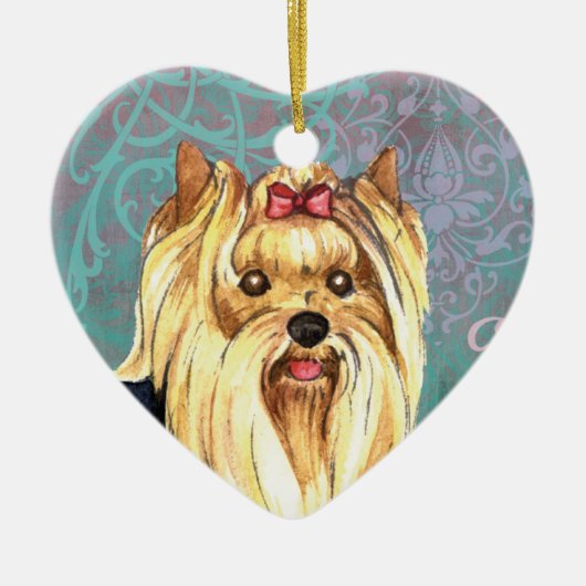 Elegant Yorkie Keramisch Ornament (Voorkant)