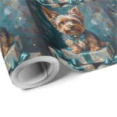 Elegant Yorkshire Terrier Dog Holiday Gift Stack Cadeaupapier (Rol Hoek)
