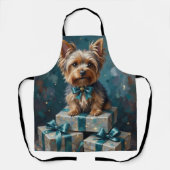 Elegant Yorkshire Terrier Dog Holiday Gift Stack Schort (Voorkant)