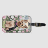 Elegant Yorkshire Terrier Roos Tuinschilderij Bagagelabel (Voorkant (horizontaal))