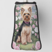 Elegant Yorkshire Terrier Roos Tuinschilderij Golfheadcover (Draai 90)