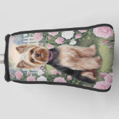 Elegant Yorkshire Terrier Roos Tuinschilderij Golfheadcover (Voorkant)