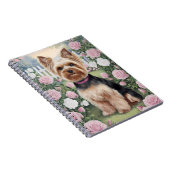 Elegant Yorkshire Terrier Roos Tuinschilderij Notitieboek (Rechterzijde)