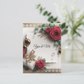 Elegant “You & Me” Gold Cursive Flat Greeting Card Briefkaart (Staand voorkant)