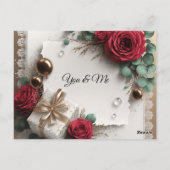 Elegant “You & Me” Gold Cursive Flat Greeting Card Briefkaart (Achterkant)